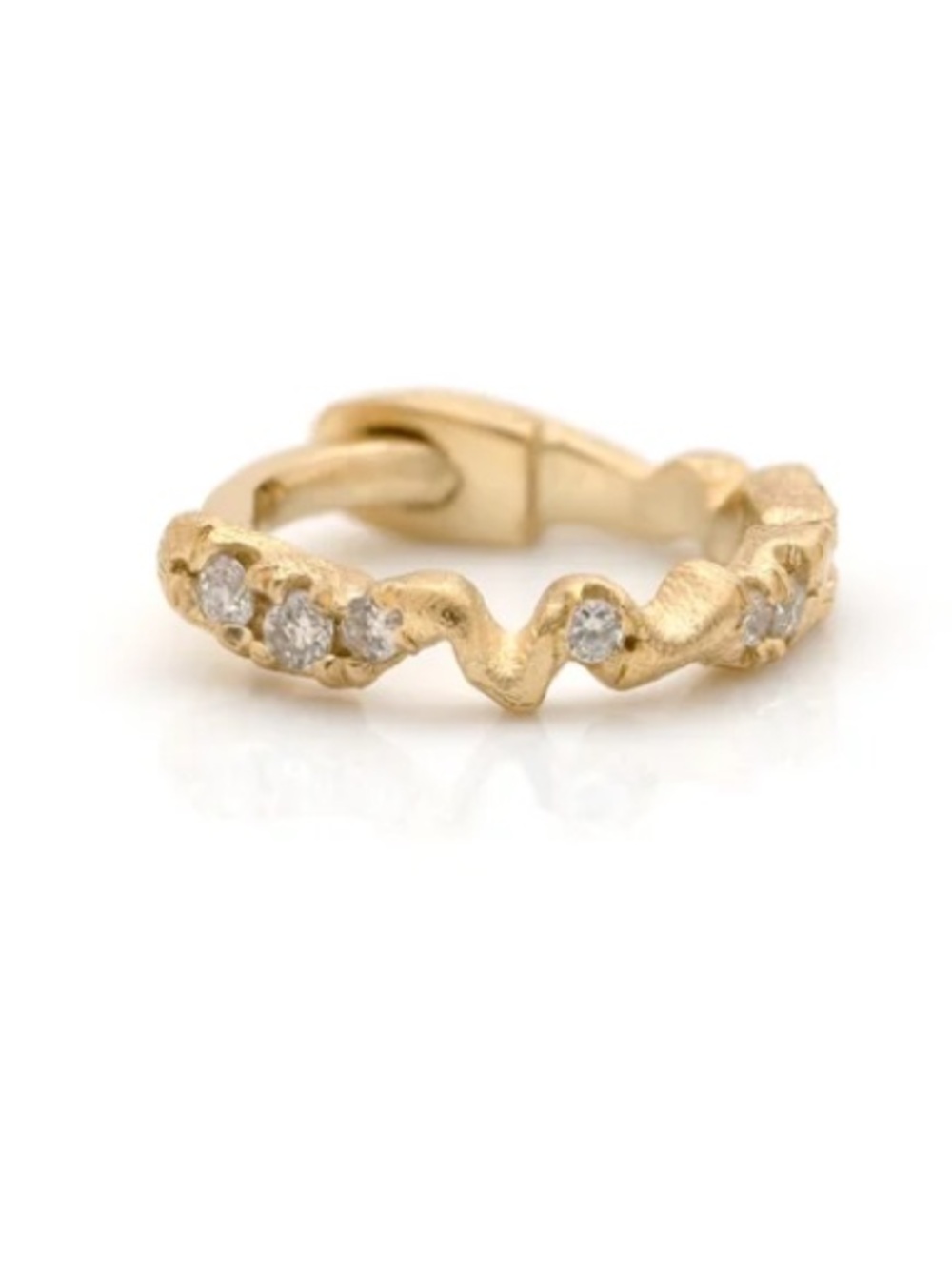 Pupil Hall Either Way Side Facing Clicker in Yellow Gold and Diamond